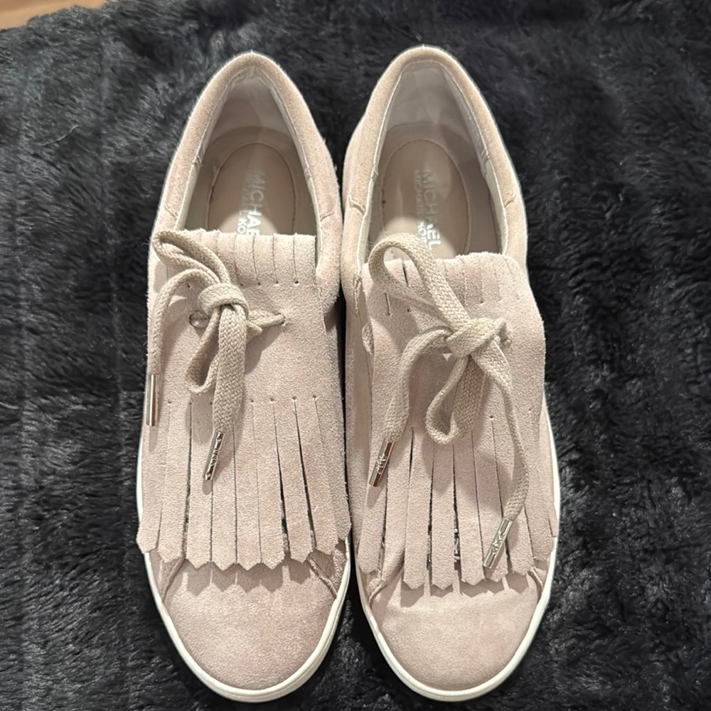 Michael Kors Women's Fringe Suede Sneakers - Light Tan